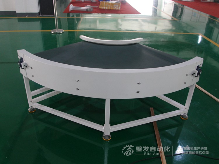 PU墨綠皮帶碳鋼烤漆結構90度轉彎機 PU墨綠皮帶碳鋼烤漆結構90度轉彎機